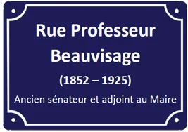 Plaque de la rue du Professeur Beauvisage