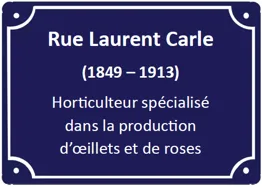 Plaque de rue Laurent Carle