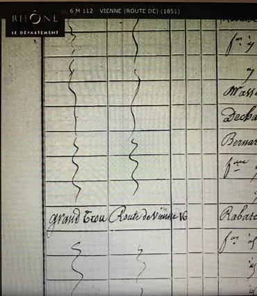 Registre de recencement de 1851