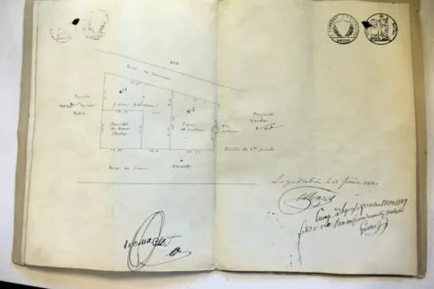 Plan annexé à l'acte notarié du 27 février 1847