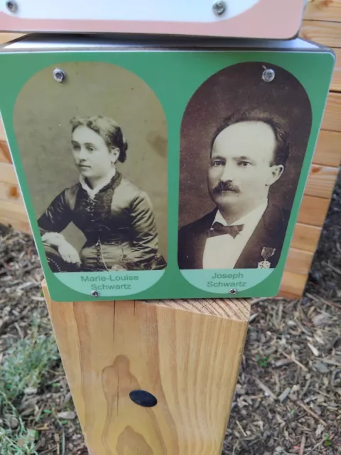 Marie-Louise et Joseph Schwartz sur le site des anciennes usines Patay