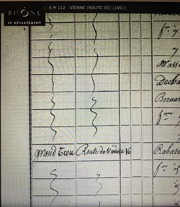 Registre de recencement de 1851