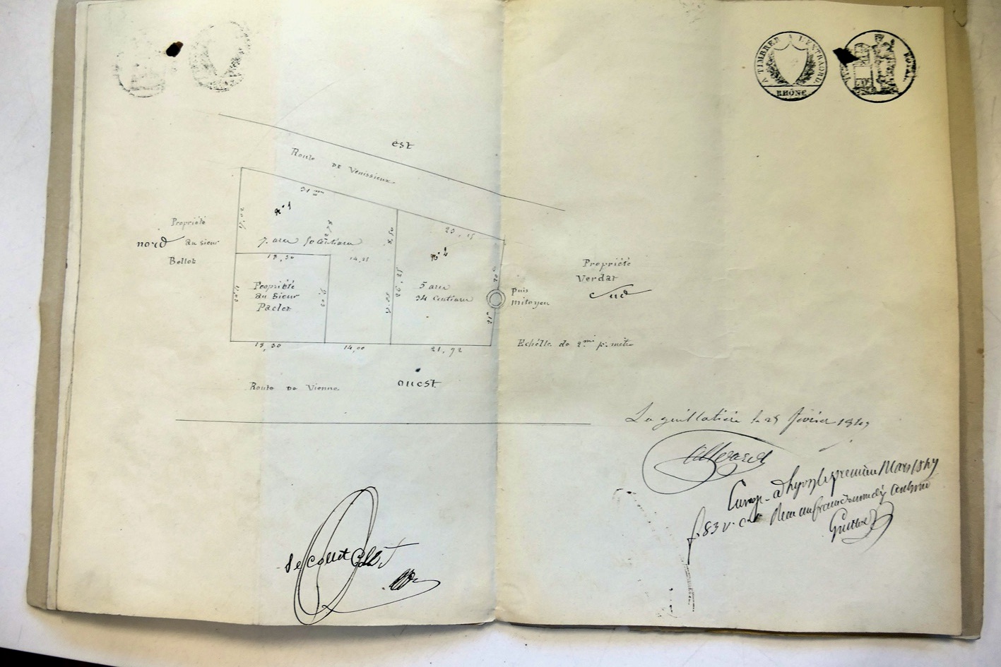 Plan annexé à l'acte notarié du 27 février 1847