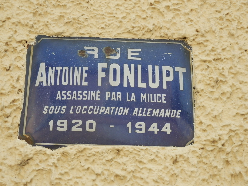 Plaque de la rue Antoine Fonlupt