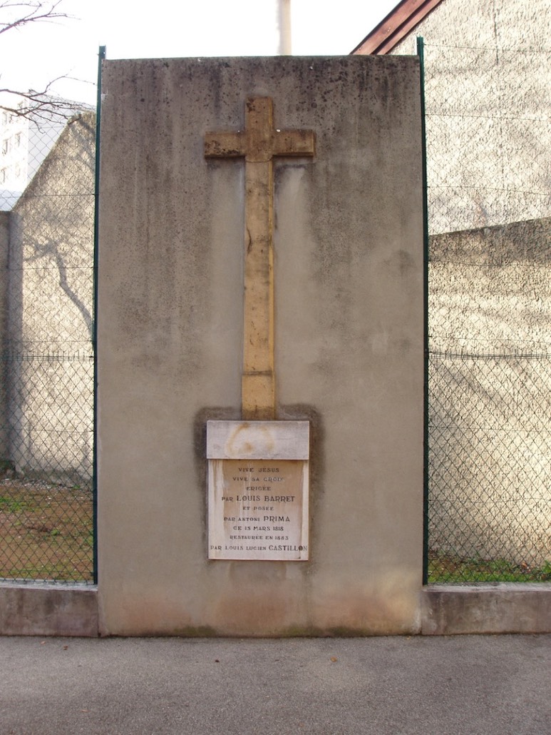 Emplacement actuel de la Croix Barret